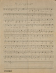 Lot #2103 Al Capone Handwritten Musical Lyrics