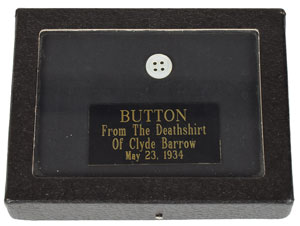 Lot #2063 Clyde Barrow's Death Shirt Button - Image 1