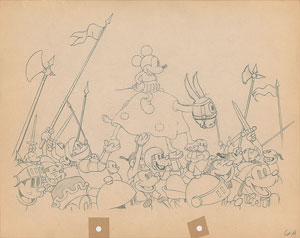 Lot #476 Mickey Mouse production drawing from Ye Olden Days - Image 1