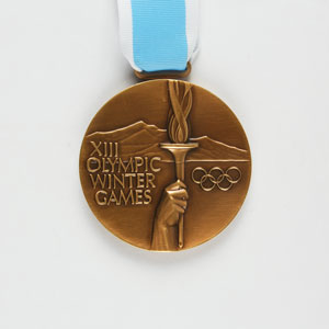 Lot #3149  Lake Placid 1980 Winter Olympics Bronze Winner’s Medal - Image 1