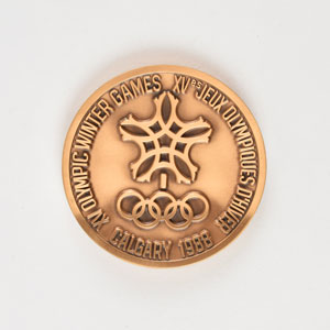 Lot #3165  Calgary 1988 Winter Olympics Bronze Participation Medal - Image 2