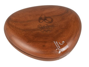 Lot #3206  Rio 2016 Summer Olympics Wooden Box for Winner's Medal - Image 1