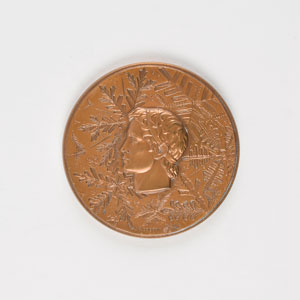 Lot #3137  Grenoble 1968 Winter Olympics Bronze Participation Medal - Image 1