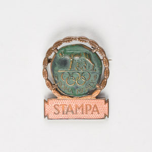 Lot #3078  Rome 1960 Summer Olympics Press Badge