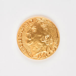 Lot #3003 Pierre de Coubertin National Olympic Committee Gilt Medal - Image 1