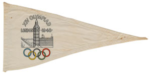 Lot #3096  London 1948 Summer Olympics Pair of Pennants - Image 2