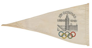 Lot #3096  London 1948 Summer Olympics Pair of Pennants - Image 3
