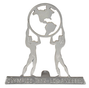 Lot #3071  Los Angeles 1932 Summer Olympics Set of (4) Radiator Toppers - Image 2