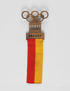 Lot #3082  Berlin 1936 Summer Olympics Press Badge - Image 1