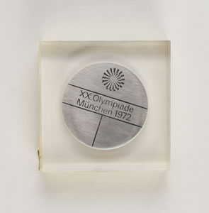Lot #3144  Munich 1972 Summer Olympics Steel Participation Medal - Image 1