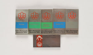 Lot #3148  Montreal 1976 Summer Olympics Set of (6) Badges - Image 1