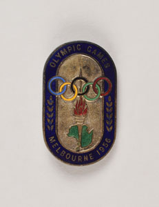Lot #3112  Melbourne 1956 Summer Olympics Pair of Badges - Image 2