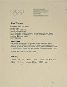 Lot #3037  London 1908 Summer Olympics: Alton Roy Welton's Pair of Competitor's Numbers and Tag - Image 6