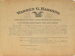 Lot #271 Warren G. Harding