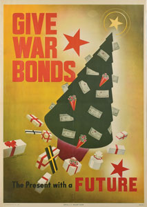 Lot #388  WWII 'Give War Bonds' Poster - Image 1