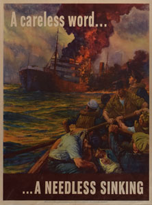 Lot #143  WWII 'A Needless Sinking' Poster - Image 1