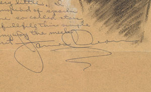 Lot #4340 James Dean Signed Oversized Pastel Portrait - Image 2