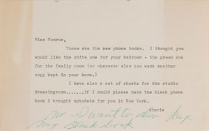 Lot #4296 Marilyn Monroe Handwritten Note - Image 1