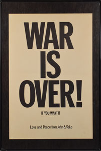 Lot #4028 John Lennon Vintage 1970 'War Is Over' Poster and Photos - Image 1