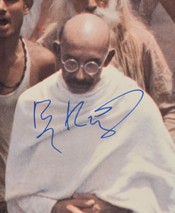 Lot #4467 Ben Kingsley Signed Gandhi Poster - Image 2