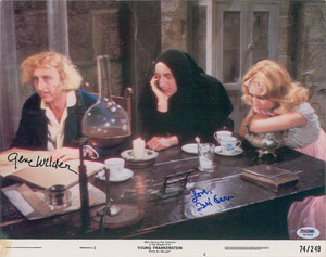 Lot #4347  Young Frankenstein: Wilder and Garr Signed Lobby Card - Image 1