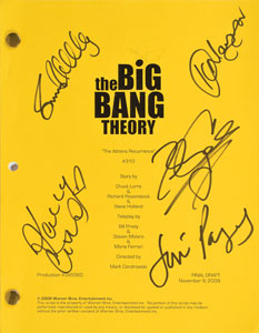 Lot #4452  Big Bang Theory Cast-Signed Script - Image 1