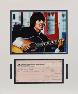 Lot #4024 George Harrison Signed Check - Image 1