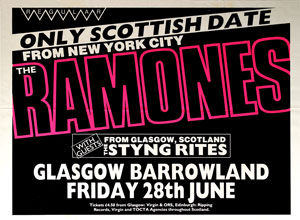 Lot #4222  Ramones Glasgow Oversized Poster - Image 1