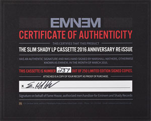 Lot #4283  Eminem Signed Cassette - Image 3