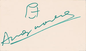 Lot #4543 Andy Warhol Signature and Sketch - Image 1