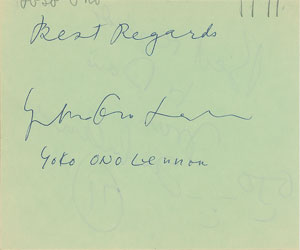 Lot #4031 John Lennon and Yoko Ono Signatures - Image 2