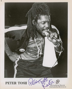 Lot #4209 Peter Tosh Signed Photograph - Image 1