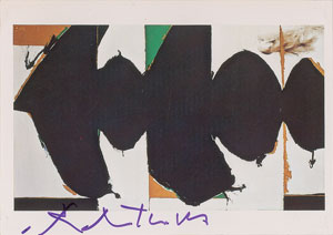 Lot #4536 Robert Motherwell Pair of Signed Postcards - Image 1