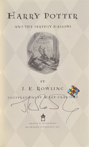 Lot #4442 J. K. Rowling Signed 'Harry Potter and the Deathly Hallows' Book - Image 1