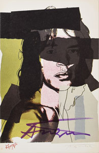 Lot #4544 Andy Warhol Set of (10) Signed Mick Jagger Postcard Photographs - Image 3