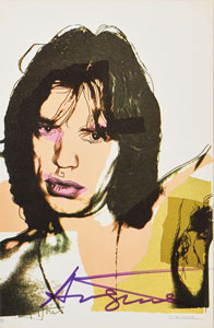Lot #4544 Andy Warhol Set of (10) Signed Mick Jagger Postcard Photographs - Image 9