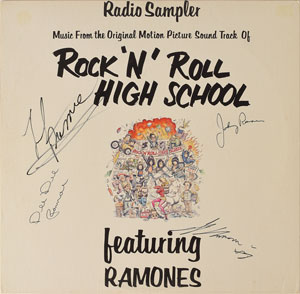 Lot #4231  Ramones 'Rock 'N' Roll High School' Collection of Signed Items - Image 1