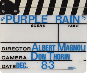 Lot #4239  Prince 'Purple Rain' Film-Used Clapperboard - Image 1