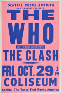 Lot #4216 The Who and The Clash Concert Poster - Image 1