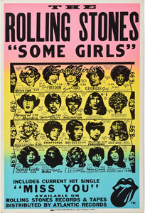 Lot #4071  Rolling Stones Banned 'Some Girls' Promo Poster - Image 1