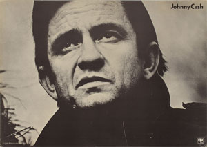 Lot #4057 Johnny Cash Original Cardboard Promo Poster - Image 1