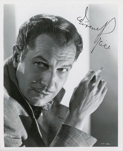 Lot #4371 Vincent Price Signed Photograph and Sketch - Image 1