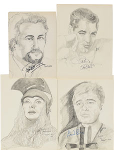 Lot #4334  Celebrity Collection of (25) Signed Sketches - Image 1