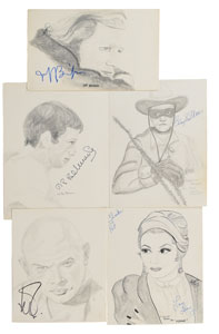 Lot #4334  Celebrity Collection of (25) Signed Sketches - Image 4