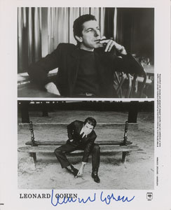 Lot #4134 Leonard Cohen Signed Photograph - Image 1