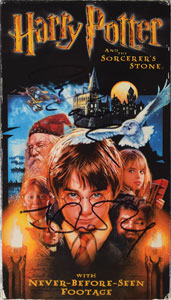 Lot #4445 J. K. Rowling and Chris Columbus Signed Harry Potter VHS - Image 1