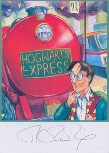 Lot #4446 J. K. Rowling Signed Hogwarts Express Card - Image 1