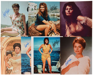 Lot #4362 Sophia Loren Set of (7) Signed Photographs - Image 1