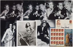 Lot #4329 Lauren Bacall Set of (8) Signed Items