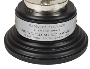 Lot #4047 Ringo Starr's 2008 World Music Award - Image 2